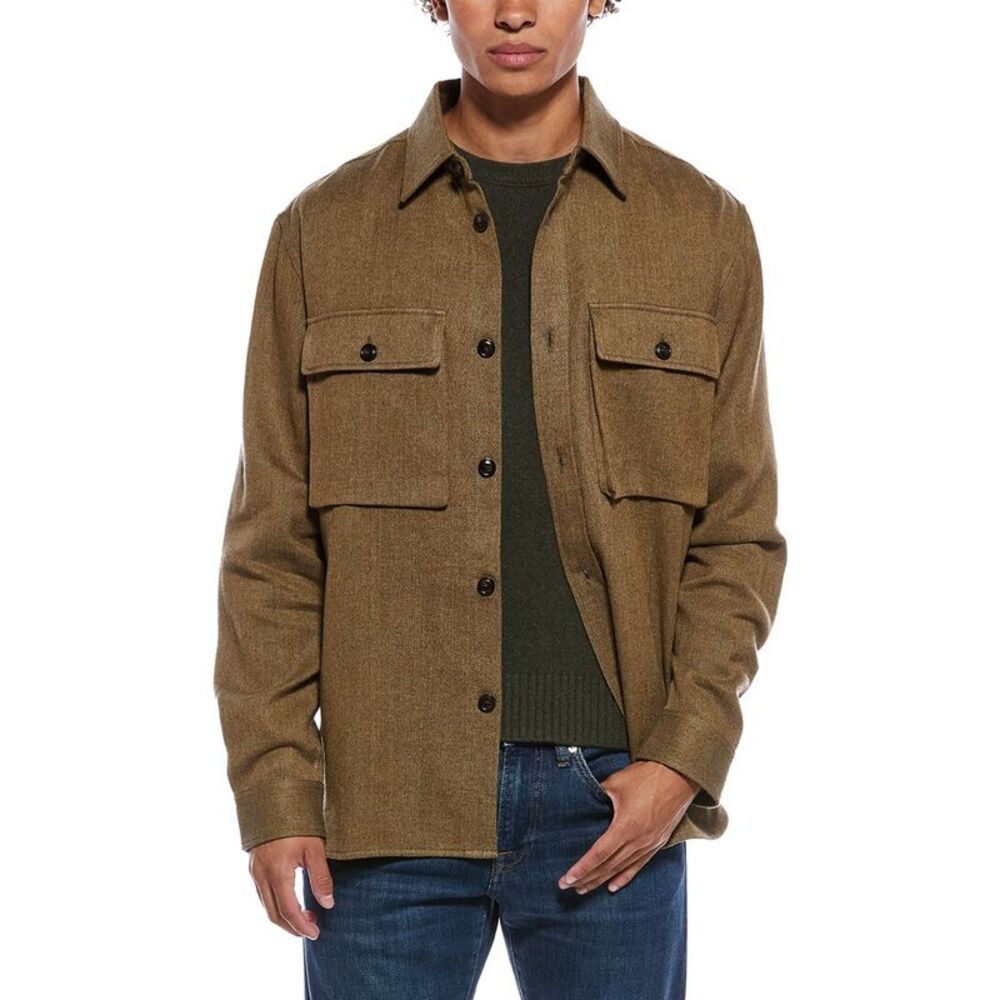 Todd Snyder Mens  Woolrich Linen, Wool, & Cashmere-Blend Overshirt, Brown
